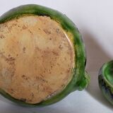 Duo of vintage potter's ceramic candle holders Regional Folk Art