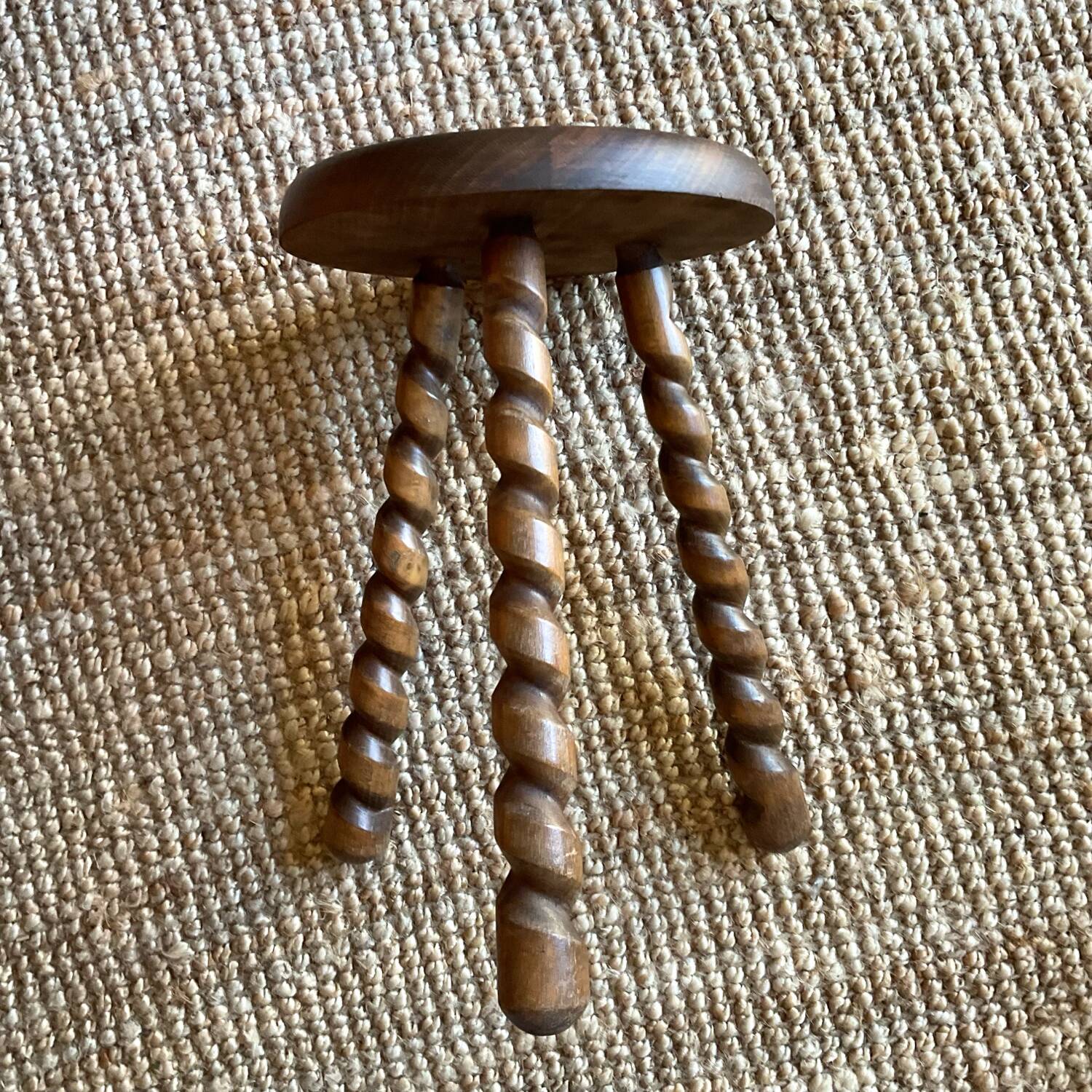 Tripod stool with turned legs