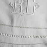 Old linen embroidered sheet