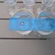 Set of 15 engraved crystal glasses with a gold rim.