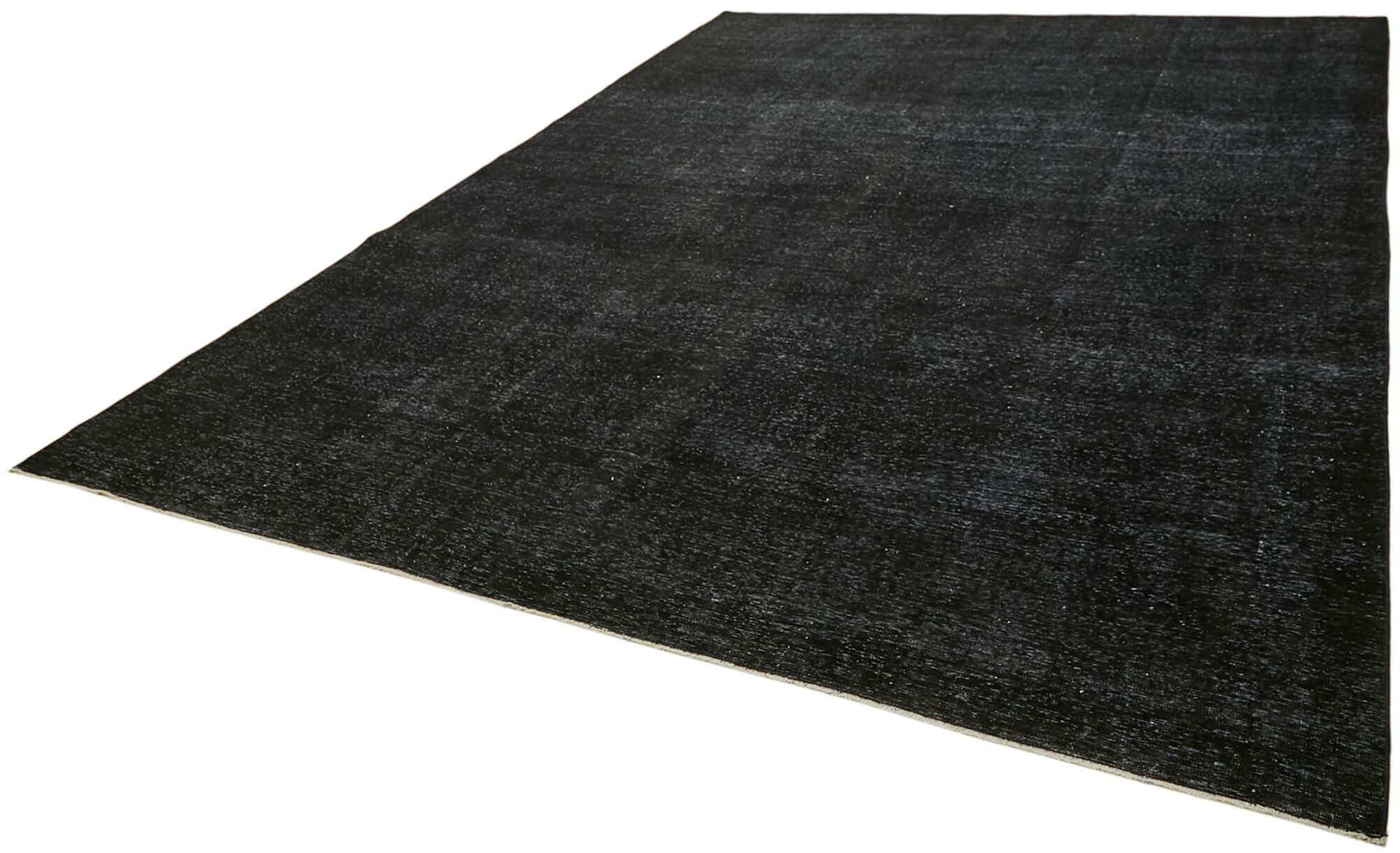 Hand-knotted persian overdyed 1970s 291 cm x 400 cm black wool carpet