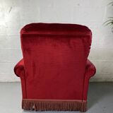 Red Club Chair with Fringe