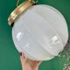 XL vintage globe pendant light in white opaline glass