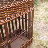 Rattan bottle bar with handle