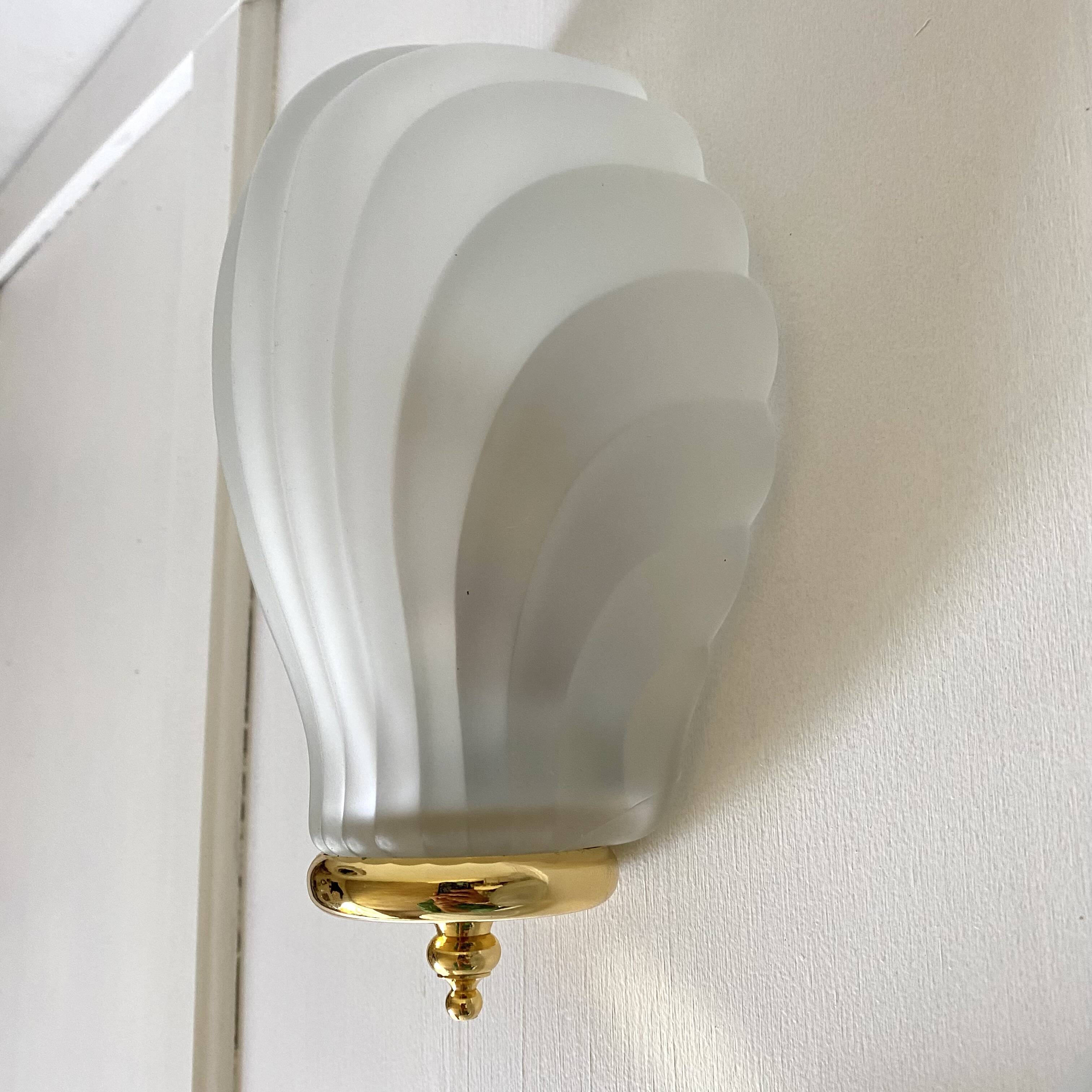Frosted glass shell wall lights