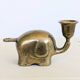 Vintage brass elephant figurine candle holder Haku mid-century