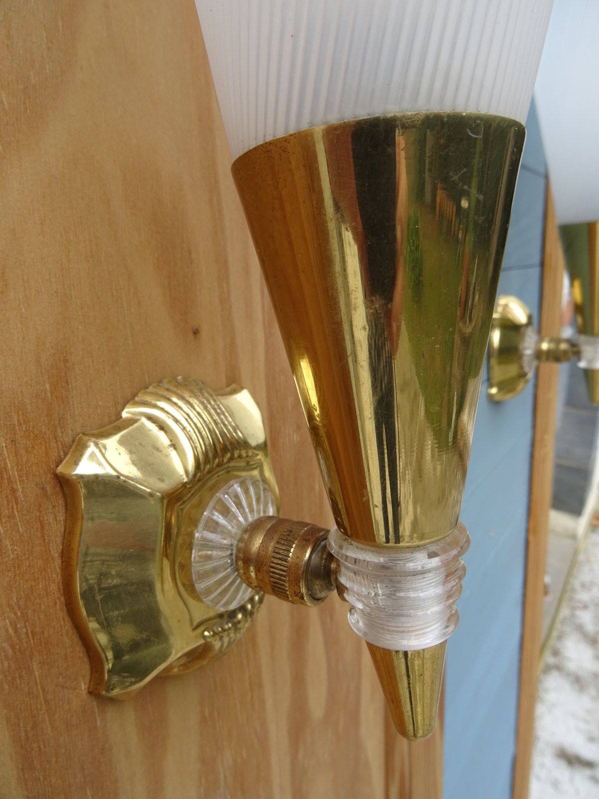 Pair of cone wall lamps 1950