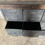 Metal and wood drawer unit