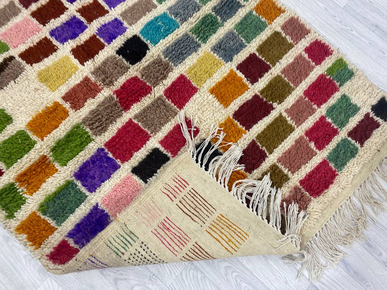 Handcrafted Moroccan Berber carpet 154 X 120 CM