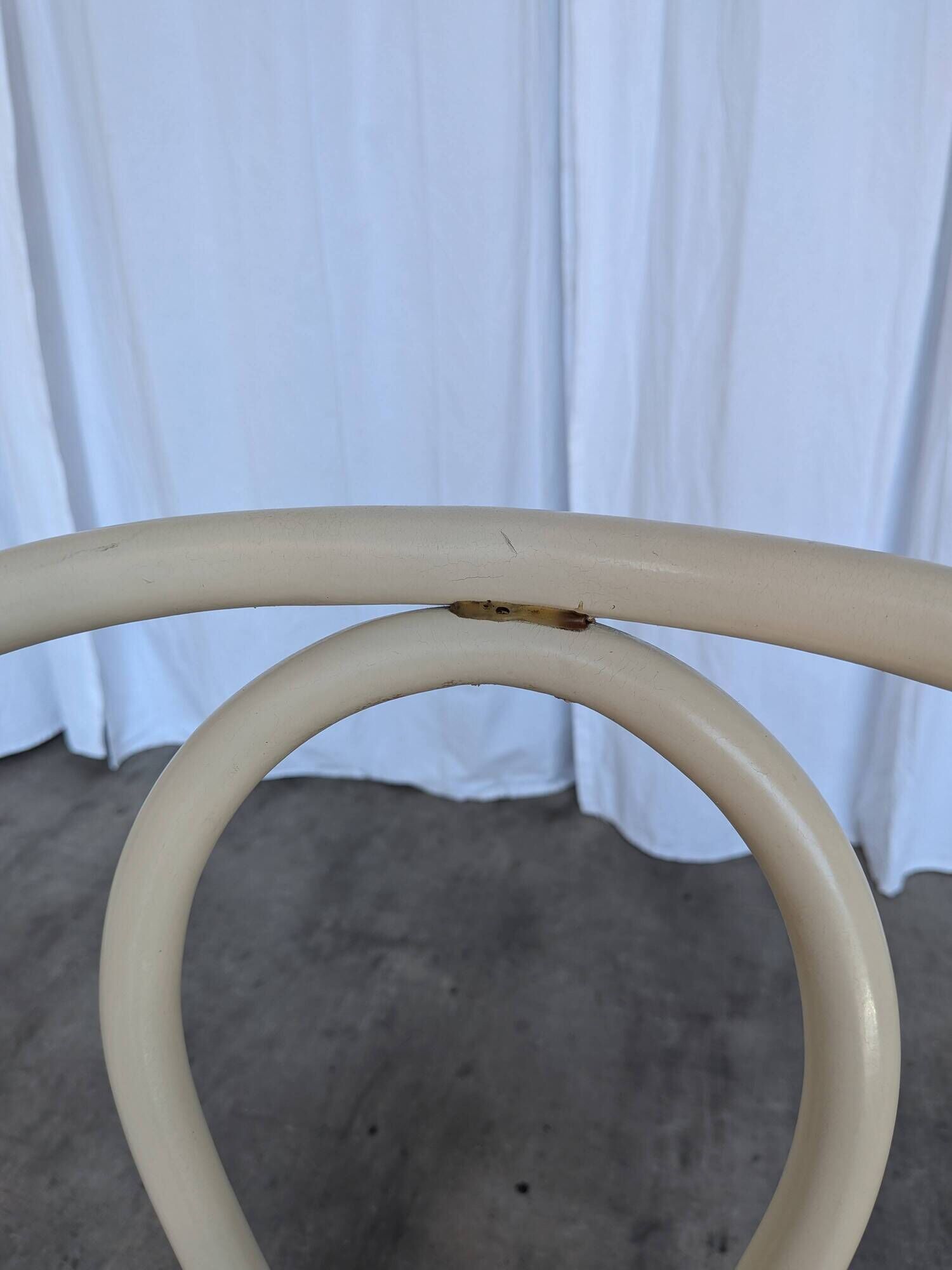 Vintage Thonet Style Dining Chair: White Beech Bentwood Cane Seat