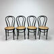 Set of 4 Bentwood and Cane Cafe Dining Chairs, 1990s