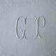 Set of 5 damask cotton napkins monograms GP