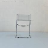 6 Fasem Italia chrome and white leather chairs