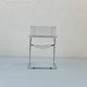 6 chaises Fasem Italia chrome et cuir blanc