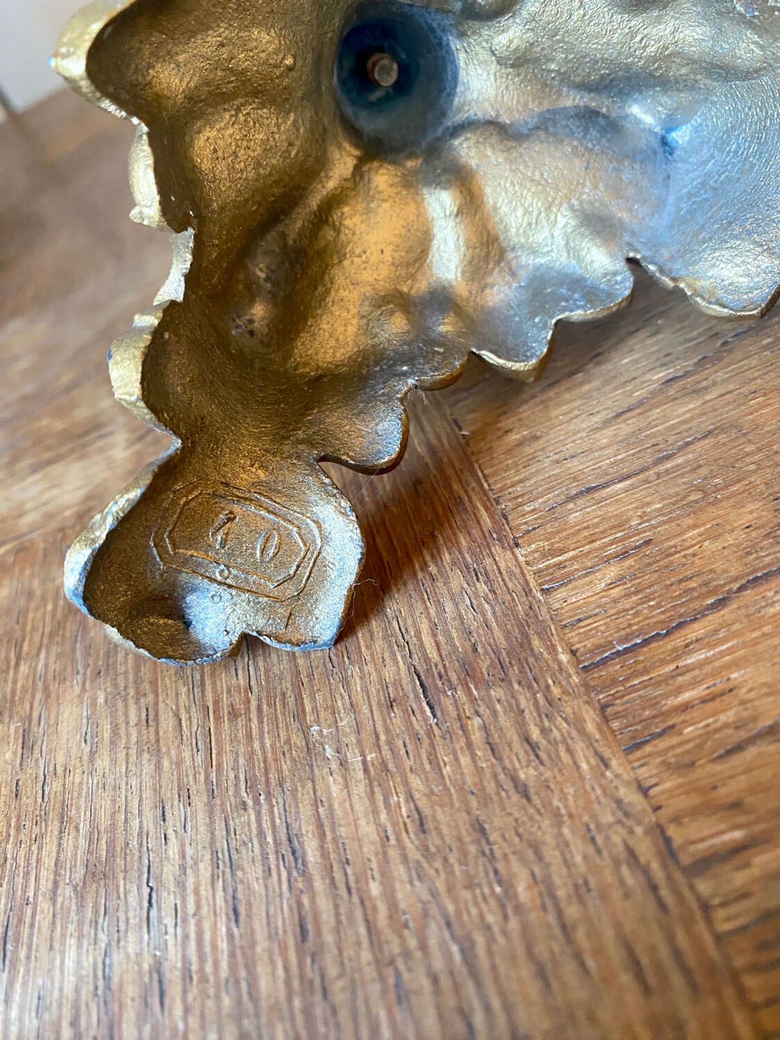 Late 19th century spelter candle holder