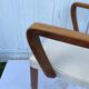 Art deco bridge armchair skai ivory white and solid wood 1930s