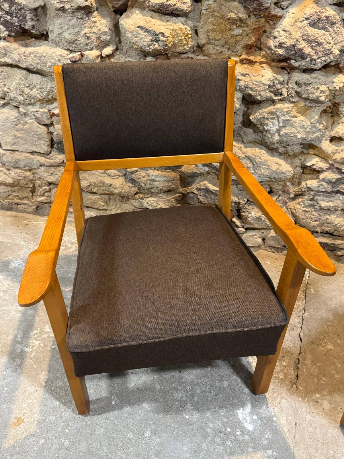 Pair of restored retro armchairs in the style of Krásná Jizba, 1960s