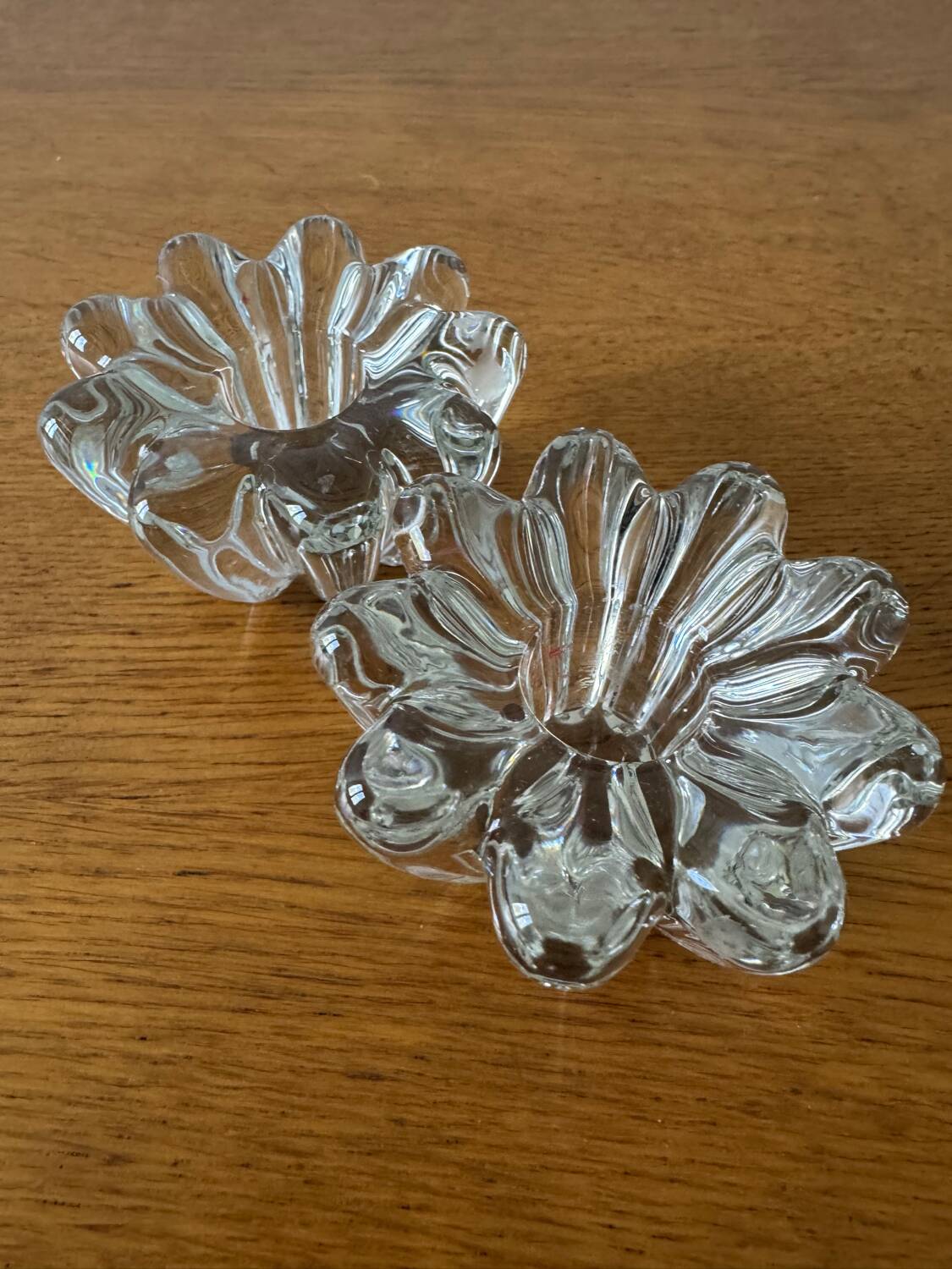 60s crystal flower candle holder