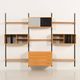 Rare Kai Kristiansen 3 bay wall unit in beech, 1970s