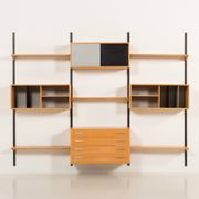 Rare Kai Kristiansen 3 bay wall unit in beech, 1970s