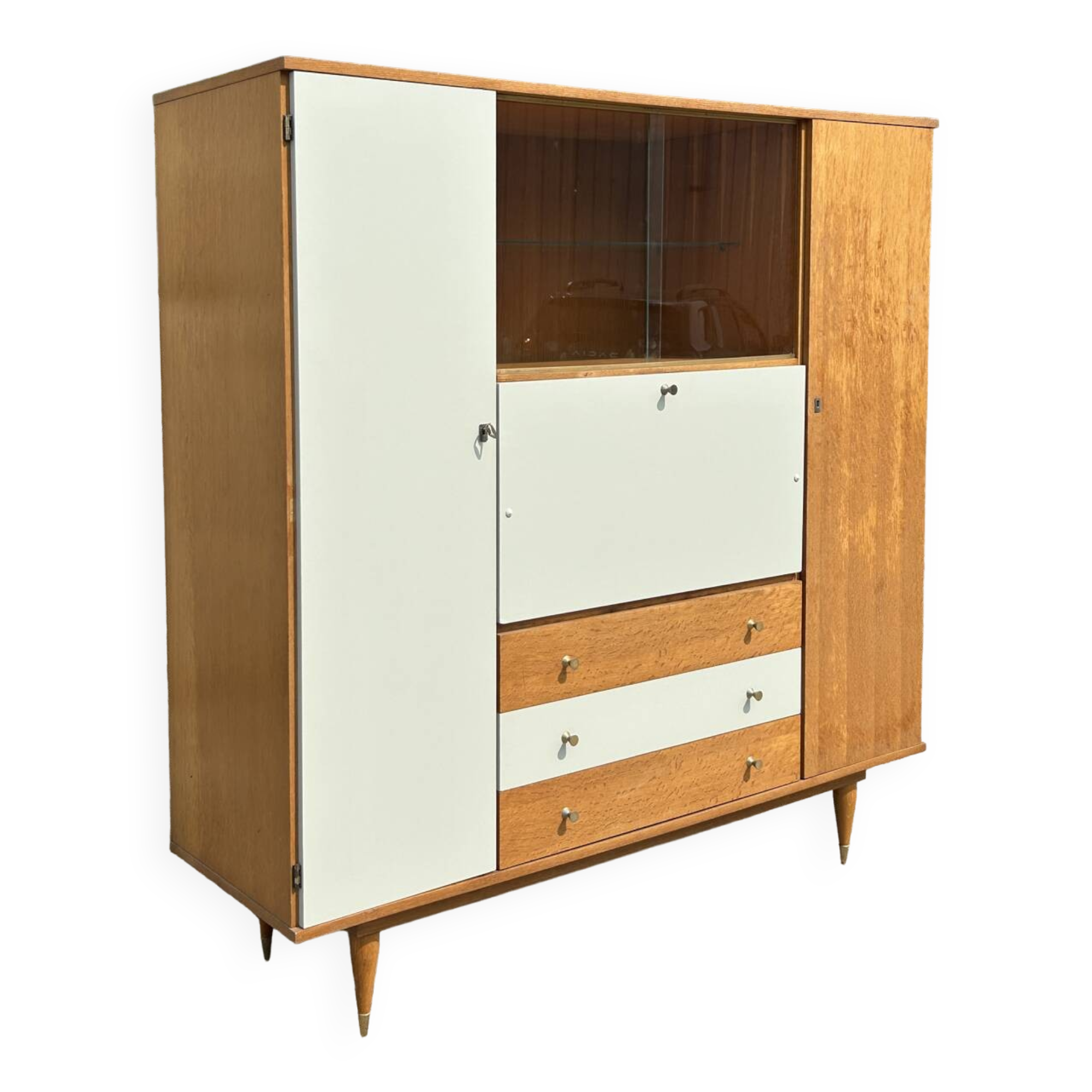 Secretary, bookcase, cupboard, wardrobe, 60s, vintage