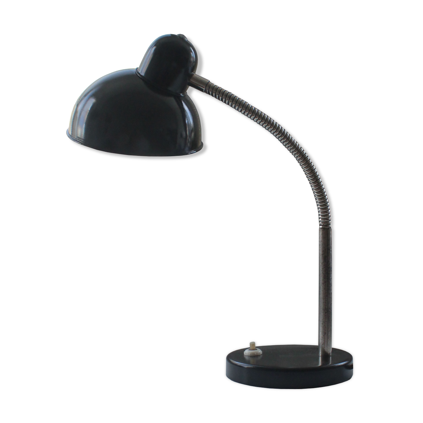 Mid century black steel table lamp