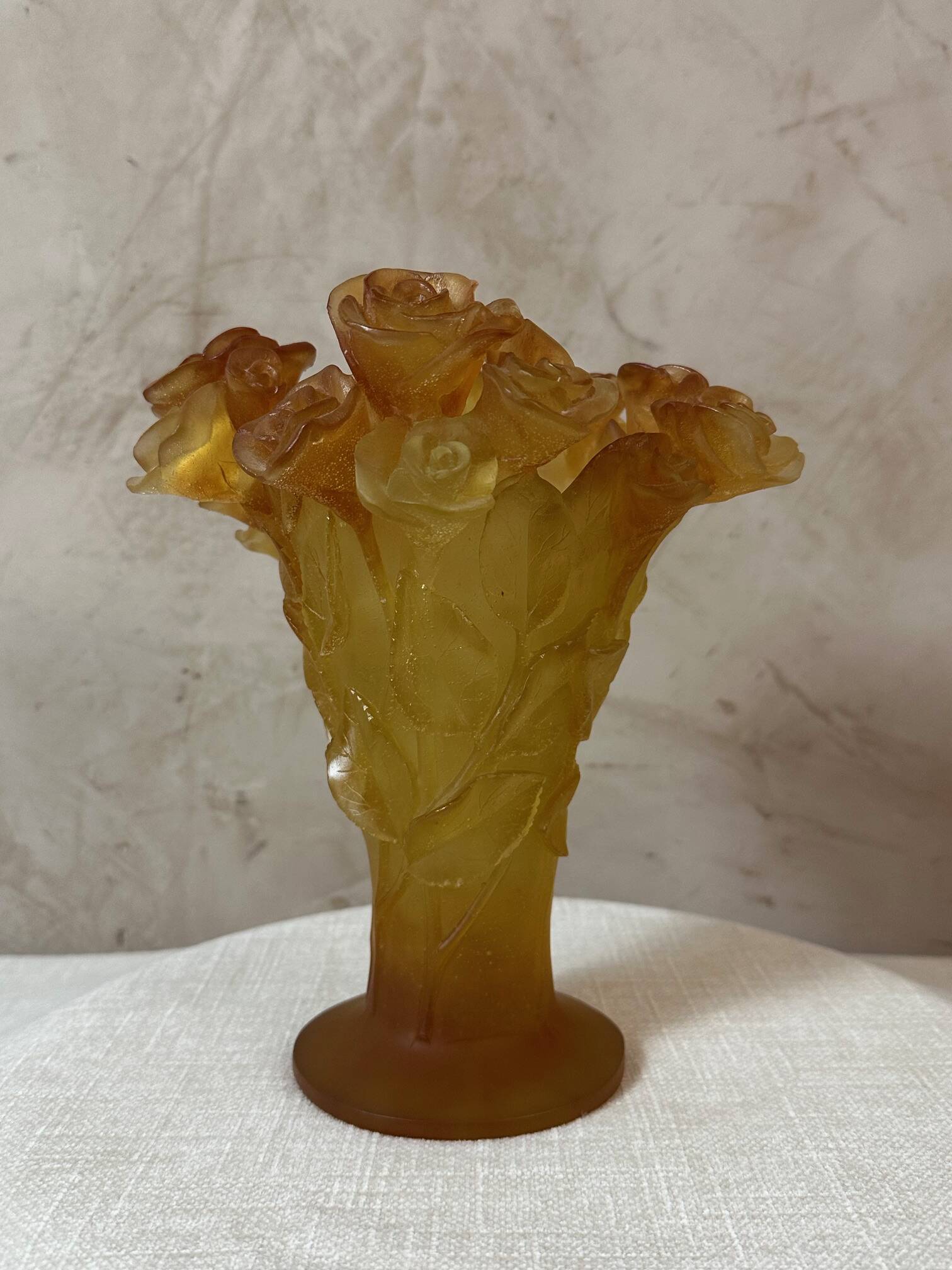 Daum glass paste vase