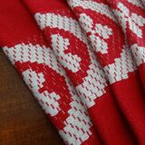 Lot 6 serviettes de table 46 x 42 rouges et blanches en coton