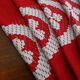 Lot 6 serviettes de table 46 x 42 rouges et blanches en coton
