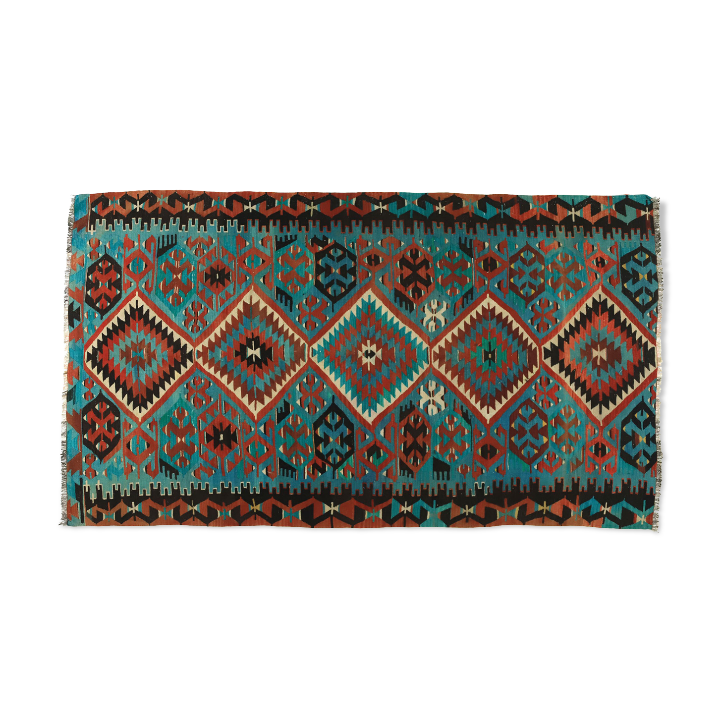 Anatolian handmade kilim rug 291 cm x 163 cm