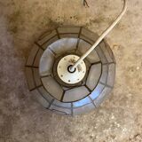 Antique Art Deco Style Pendant Light, Mother-of-Pearl & Brass, 1970s Vintage