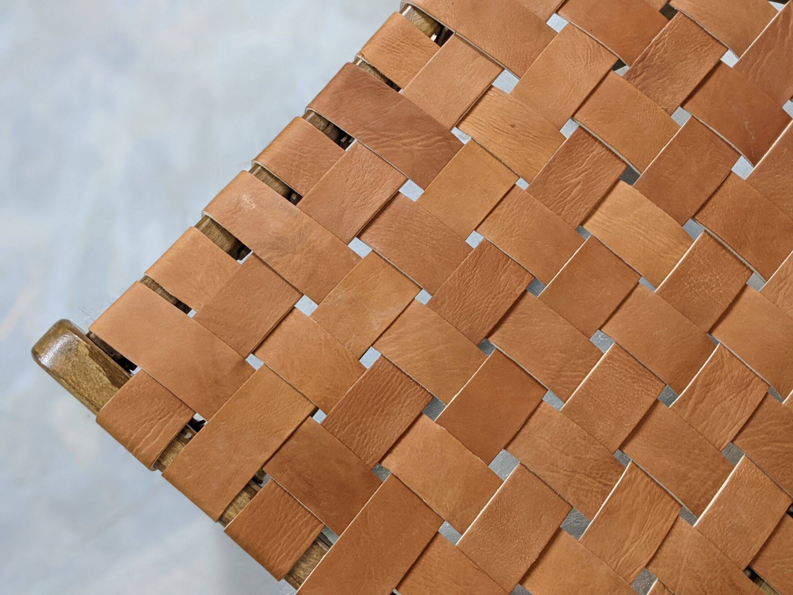 Two Moroccan leather armchairs