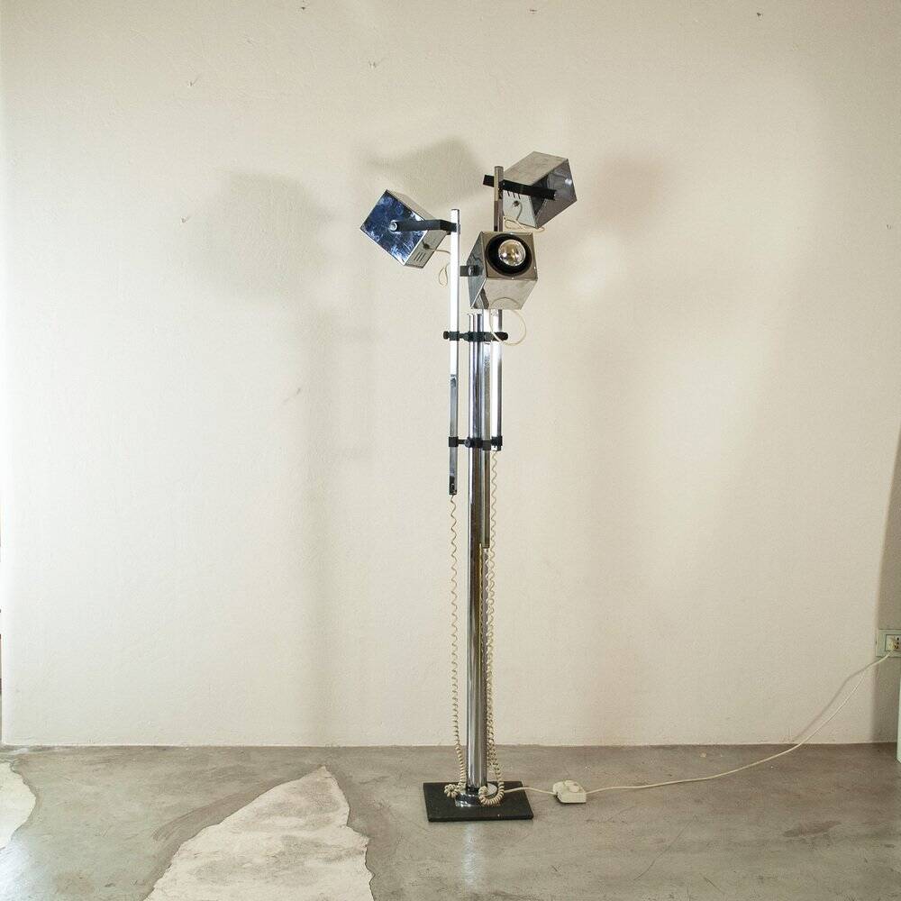 Adjustable Space Age floor lamp in metal, Italy, 1970s