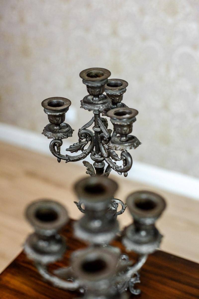 19th-Century Four-Armed Candleholders, 1890s, Set of 2