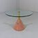 Pink natural stone & glass side table 1980’s Italy