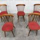 Huit chaises Baumann à assise colorée