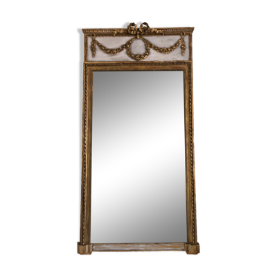 Trumeau/Miroir style Louis XVI/Bois&stuck Doré/Verre biseauté/c1920