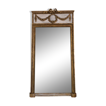 Trumeau/Miroir style Louis XVI/Bois&stuck Doré/Verre biseauté/c1920