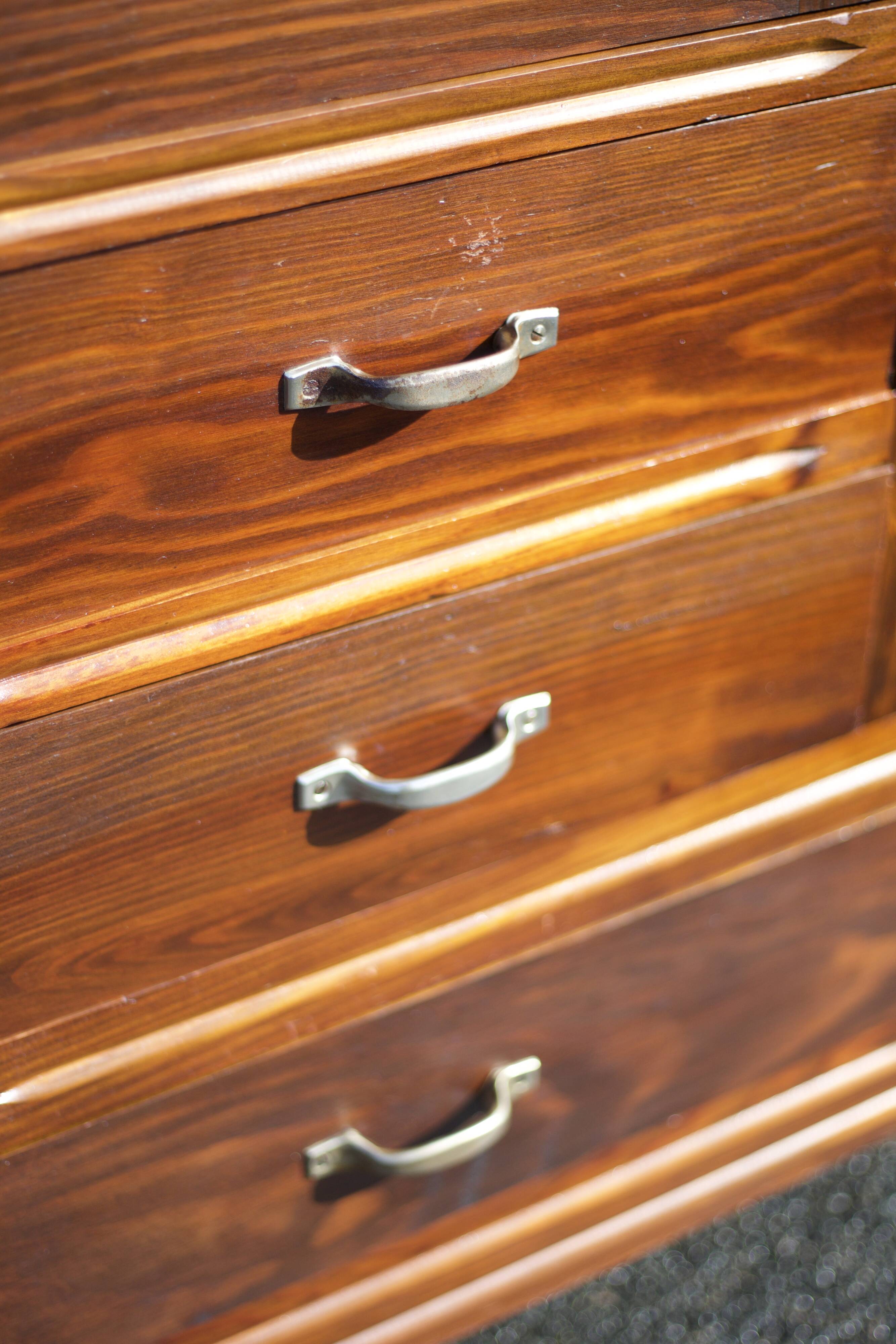 Art deco wooden cabinet with mirror, wooden storage unit, vintage Parisian cabinet