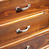 Armoire bois art déco avec miroir, meuble de rangement bois, armoire parisienne vintage