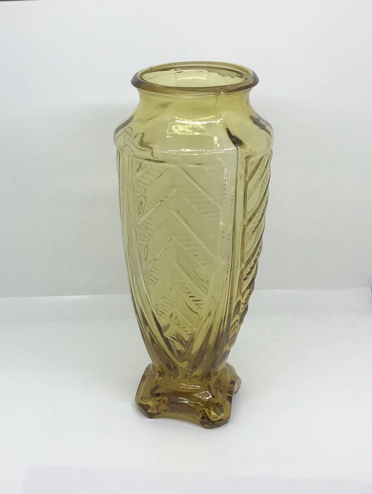 Vase art déco 1930 jaune ambre