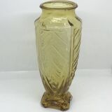 Vase art déco 1930 jaune ambre