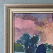 1954 swedish vintage coastal oil painting