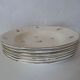 Sarreguemines 6 hollow plates decoration flowers and vintage gold