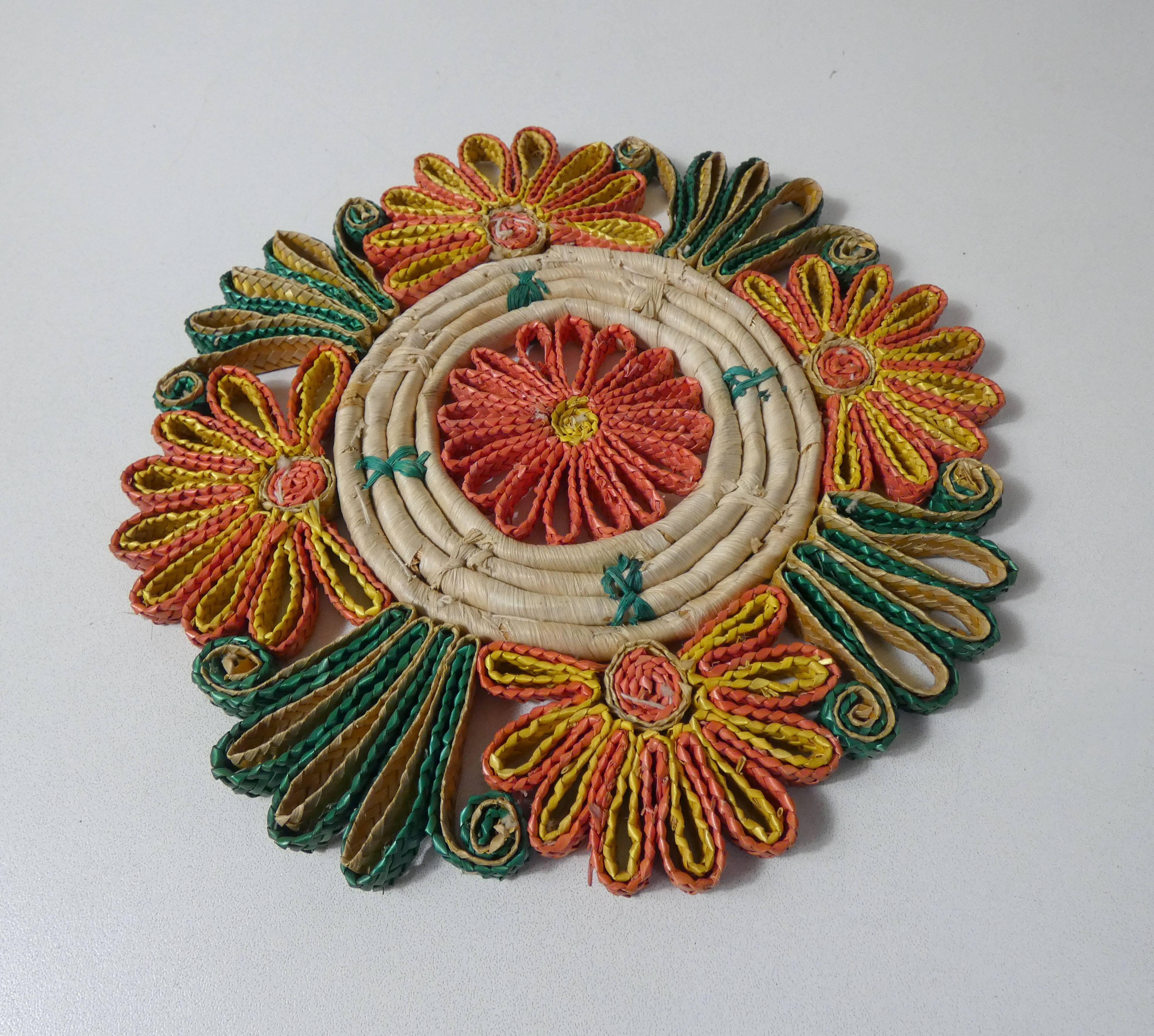 Vintage rattan trivet