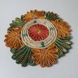Vintage rattan trivet