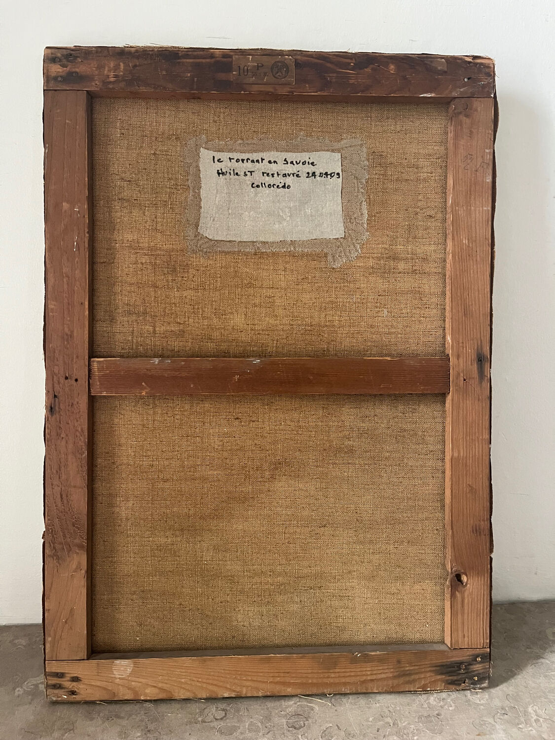 "The torrent in Savoie", mountain landscape, oil on canvas