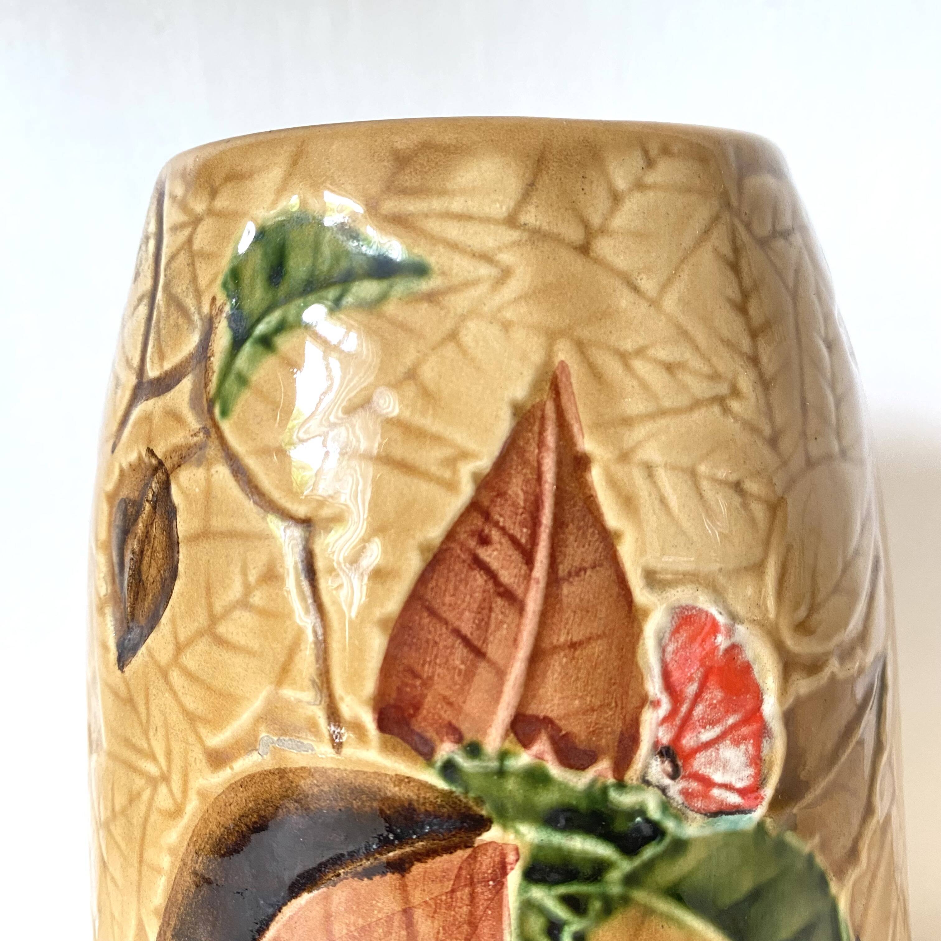 Ceramic vase with foliage design, 1970s