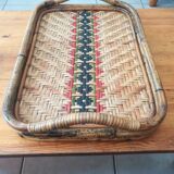 Rattan and bamboo 60s plateau