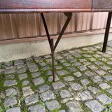 Extendable oval Scandinavian dining table in teak and mahogany, 1950s, 245cm